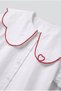 Girl's Cotton Piece White Heart Embroidered Shirt and Red Tulle Skirt Set - 5