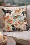 Ethnic Deer Patterned Decorative Throw Pillow Cover Double Sided 43X43 cm – Bohemian Art Design Sofa Cushion Cover - 2
