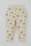 Baby Girl Tracksuit Set with Cute Bow and Teddy Bear, Patterned 6 Months-2 Years, Cream - 5