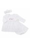 Unez Baby Girl Embroidered Crown Dress with Pantyhose 3-Piece Set - 2