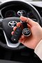 Premium Toyota Keychain Chrome Plated Auto Keychain Metal Body Leather Belt Toyota Car Keychain - 2