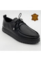 Black Genuine Leather Women's Casual Shoes Lace-Up Orthopedic Comfortable Sole Casual Vdz03001 - 4