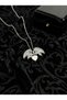 Pop-Up Silver Color Heart Steel Necklace with Angel Wing Design - 2