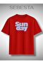 Sun Day Printed Premium Oversized T-Shirt