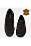 Men's Black Genuine Leather Daily Laceless Comfortable Casual Shoes Vdz03006 - 3