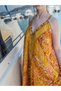 Yellow Color Gold Detailed Sailor Model Dress with Straps Silk - 3