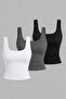 Women's 3-Piece Set Corded Fabric Cotton Basic Blouse