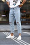 Ripped Detailed Denim Men's Ice Blue Jean Jeans Trousers Mz412 - 5