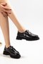 Women's Leather High-Sole Buckle Casual Shoes