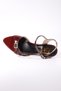 Agora Seri Taş Buckle Detail Bileklik Buckled Stiletto Heel U Claret Red Patent Leather Women's Shoes - 2