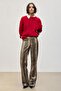 Allbucks Pullbear, Yilan Patterned Suni̇ De Leather Long Cut Pants Abpnb3804