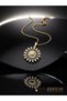 Pearl and Sun Motif Women's Steel Necklace Vintage Inspired 45 cm - 3
