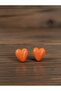 Orange Heart Themed Shiny Pearlescent Mini Nail Model Stylish Earrings - Does Not Tarnish Steel - 3