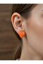 Orange Heart Themed Shiny Pearlescent Mini Nail Model Stylish Earrings - Does Not Tarnish Steel - 2