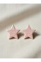 Pink Star Enamel Wave Patterned Minimal Earrings - Steel Does Not Tarnish