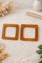 12X12 cm Wooden Square Bag Handle – Natural Wooden Ring for Knitting Bag (2 Pieces)
