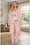 New Season Powder Special Lace Detailed Design 100% Cotton Maternity Maternity Dressing Gown Pajama Set - 6