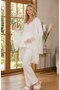 New Season Ecru Special Lace Detailed Design 100% Cotton Maternity Pajama Set - 2