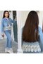 Girl's Guipure Lace 3-Piece Denim Set - Flared Jean Jacket and T-shirt, Three-Piece Holiday Outfit - 4