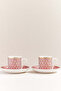 Nezaket Porcelain Espresso Cup Set of 2 Red - 3
