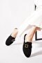 Totli Buckled Knitwear Knitted Women's Slipper Black - 3