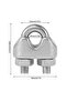 12pcs 12Pcs U Type M3 Cable Clamps 3mm Wire Rope Fixing Clip Stainless Steel U Bolts Saddle Fastener - 6