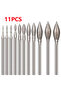Diamond Grinding Burr, Olive Shape Stone Carving Bits For Rotary Tool (11 Pcs) - 7
