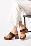 Sandefi Colorful Suede Riveted Women's Shoes Slipper Brown Suede - 3