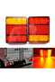 2X 12-24V 2x 12V Waterproof Durable Car Truck LED Rear Tail Light Warning Lights Rear Lamp for Trail - 2