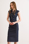 Women's Navy Blue Drape Detailed Stretch Fabric Midi Denim Dress Elb-19002600 - 3