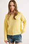 Women's Yellow Boat Neck Transitional Knitwear Blouse Blz-19003252 - 4