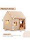 Large Kids Tent Playhouse for Indoor & Outdoor Use – Beige Play Tent with LED Lights - 3
