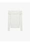 Long Sleeve Off-Shoulder Madonna Collar Knitwear Sweater - 5