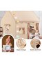 Large Kids Tent Playhouse for Indoor & Outdoor Use – Beige Play Tent with LED Lights - 5