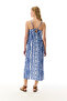 Women's Navy Blue Printed Sleeveless Midi Dress with Back Detail - 2