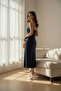 Elegant Cream Thick Heel Pointed Toe Heel Shoes - 4