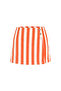 Women's Red Striped Button Detailed Mini Short Skirt