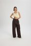 Mandy Belt Detail Coffee Palazzo Pants - 2