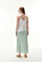 Women's White V-Neck Sleeveless Linen Blouse - 2