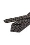 Black - Beige Motif Pattern Classic Tie with Handkerchief Kk13536 - 3