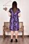 Women's Plus Size Dress Pocketed Dpaysl57 - Purple - 7