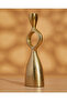 Gold Textured Metal Taper Candle Holder 25x8x6Cm - 2