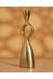 Gold Textured Metal Taper Candle Holder 19x6x5Cm - 2