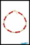 Bamboo Bone Bead Necklace 40+5 cm |   Gold Detailed Bead Design Women's Necklace - 2