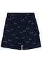Baby Boy Fish Print Shorts 6-18 Months - Navy Blue - 2