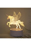 Valentine Gifts 3D LED Table Top Night Light (Decorative Display -Tricolour) (Unicorn)