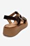 Loin Brown Suede Genuine Leather Buckled Women Sandals - 5