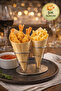 50 Pcs Medium Bamboo Presentation Cones 12.5X7 cm Natural Presentation Cone Cocktail Catering Finger Food Presentation - 5