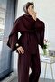 Premium Design Model Women's Two-Piece Suit with Scarf Detail – Brown - 8