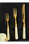 Cutlery Set 30 Pieces for 6 People Marta Beige Gold - 4